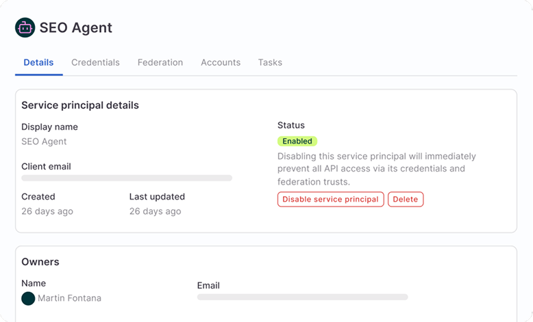 Agent identity management
