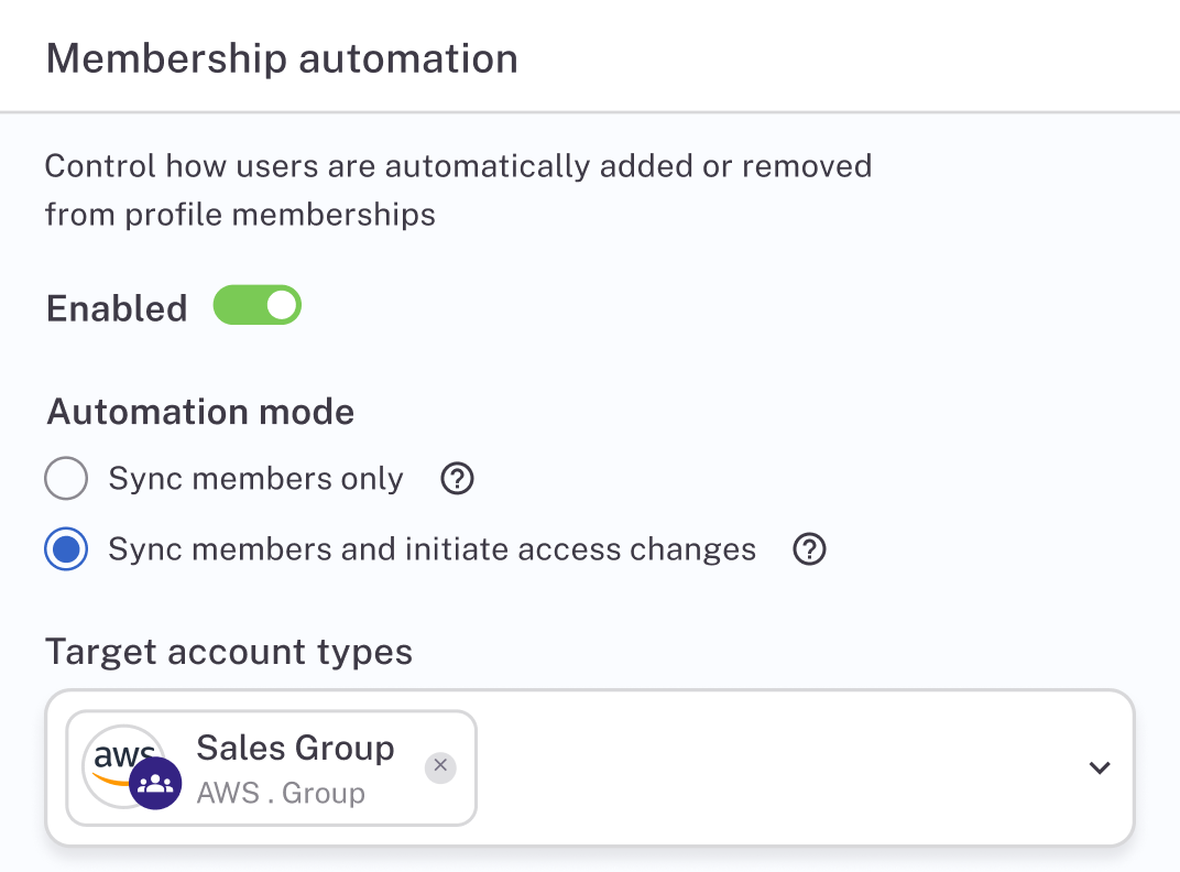 Avoid access creep.